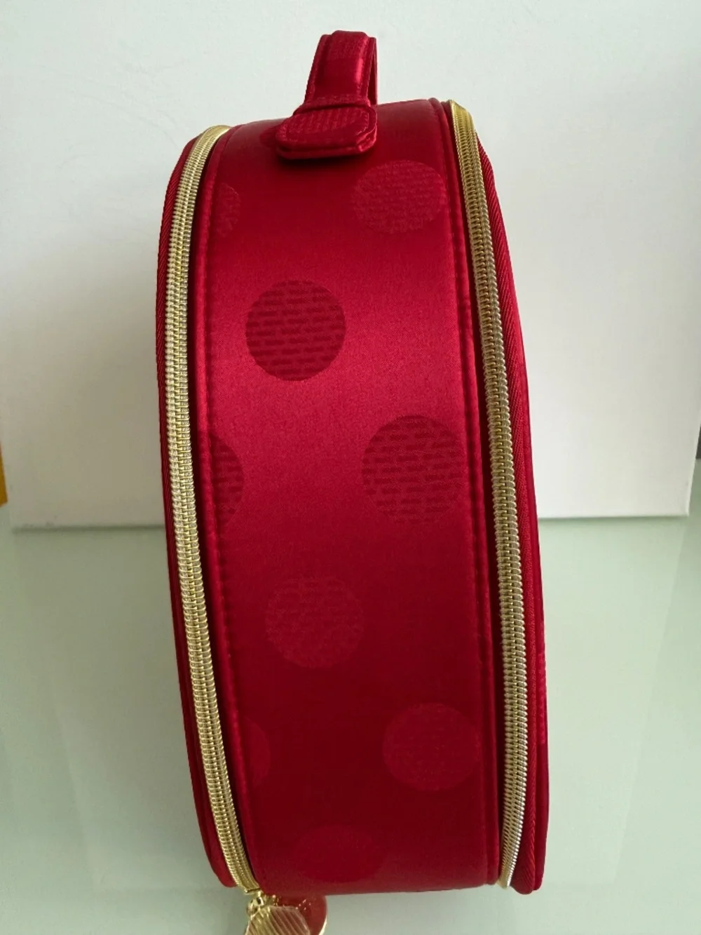 Estée Lauder 2025 Blockbuster Red Polka Dot Train Case Makeup Bag